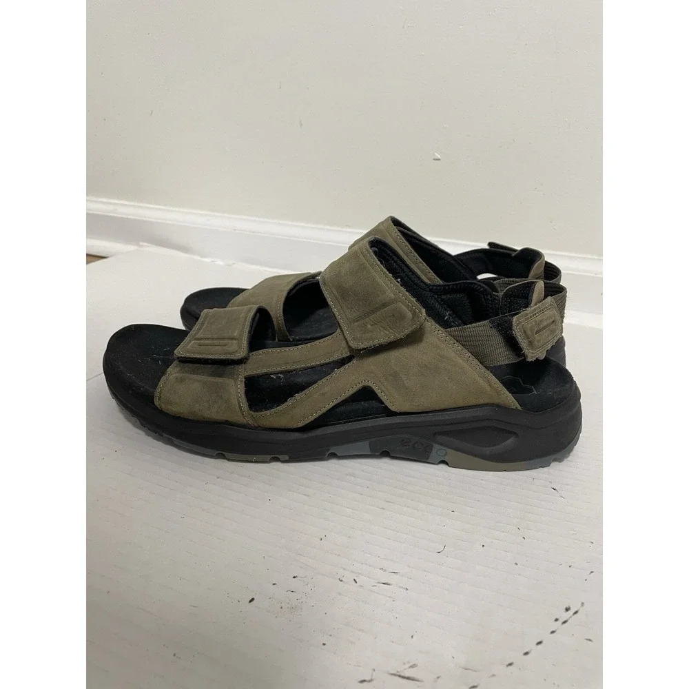 ECCO X-Trinsic Mens Size 12  Olive Green Leather Sport Flat Sandal Camo Soles